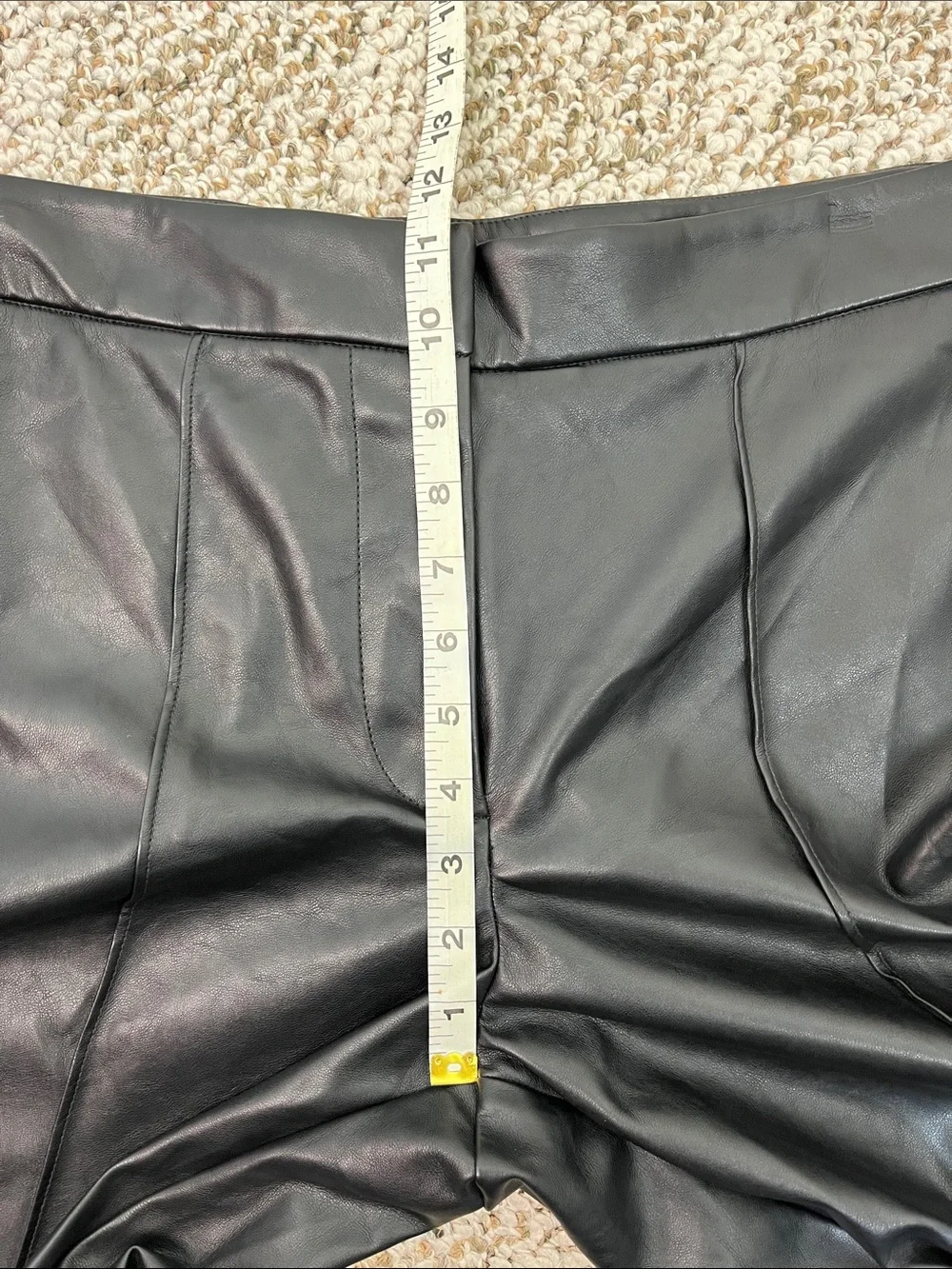 NINE WEST FAUX LEATHER MINERAL BLACK WIDE LEG PLEATED PANTS SZ 12 NWT